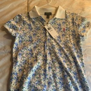 Polo Flower printed shirt size XL 16 big girl